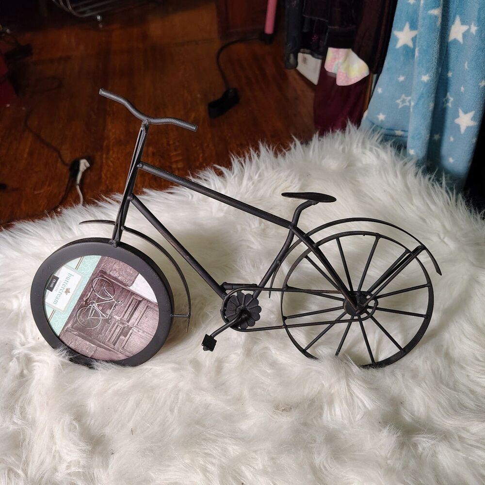 Rustic Blk Antique Colored Bicycle Picture Frame Standing New/RT1